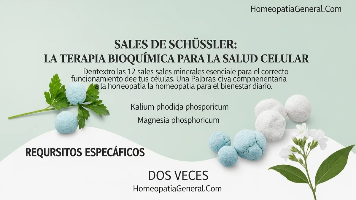 Colección de los 12 frascos de las Sales de Schüssler, con minerales y cristales.